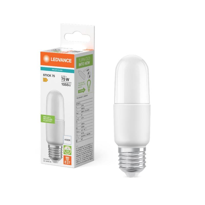 Ledvance E27 LED Stick Lampe Classic matt 9W wie 75W 4000K neutralweißes Licht